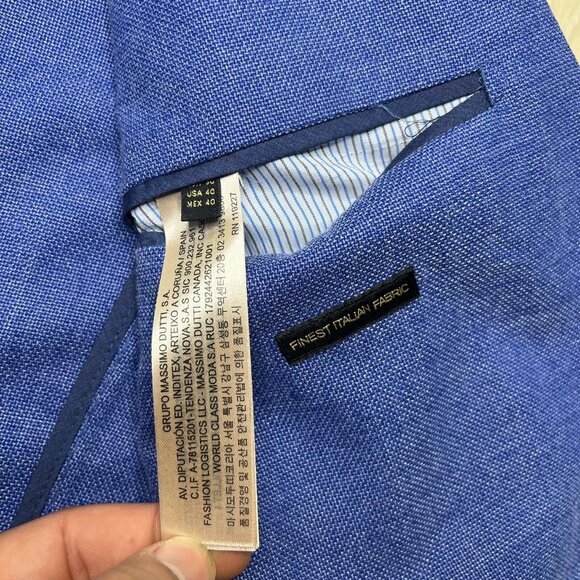 Mossimo Dutti Mens Blue Long Sleeve Two Button Style Pant Suit Blazer Size 40 - Picture 7 of 15